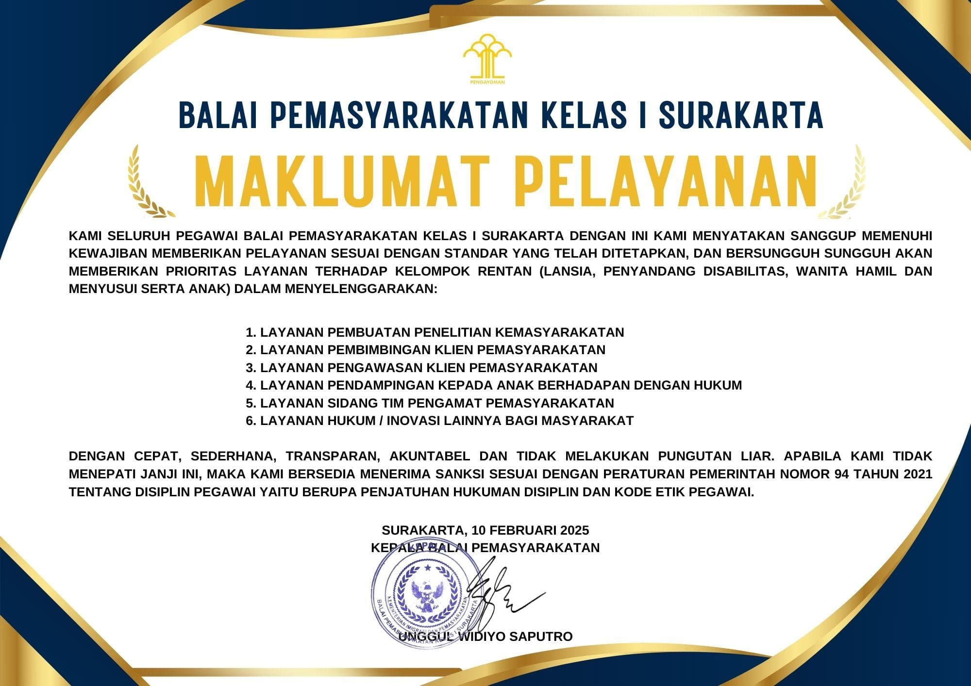 Maklumat Pelayanan
